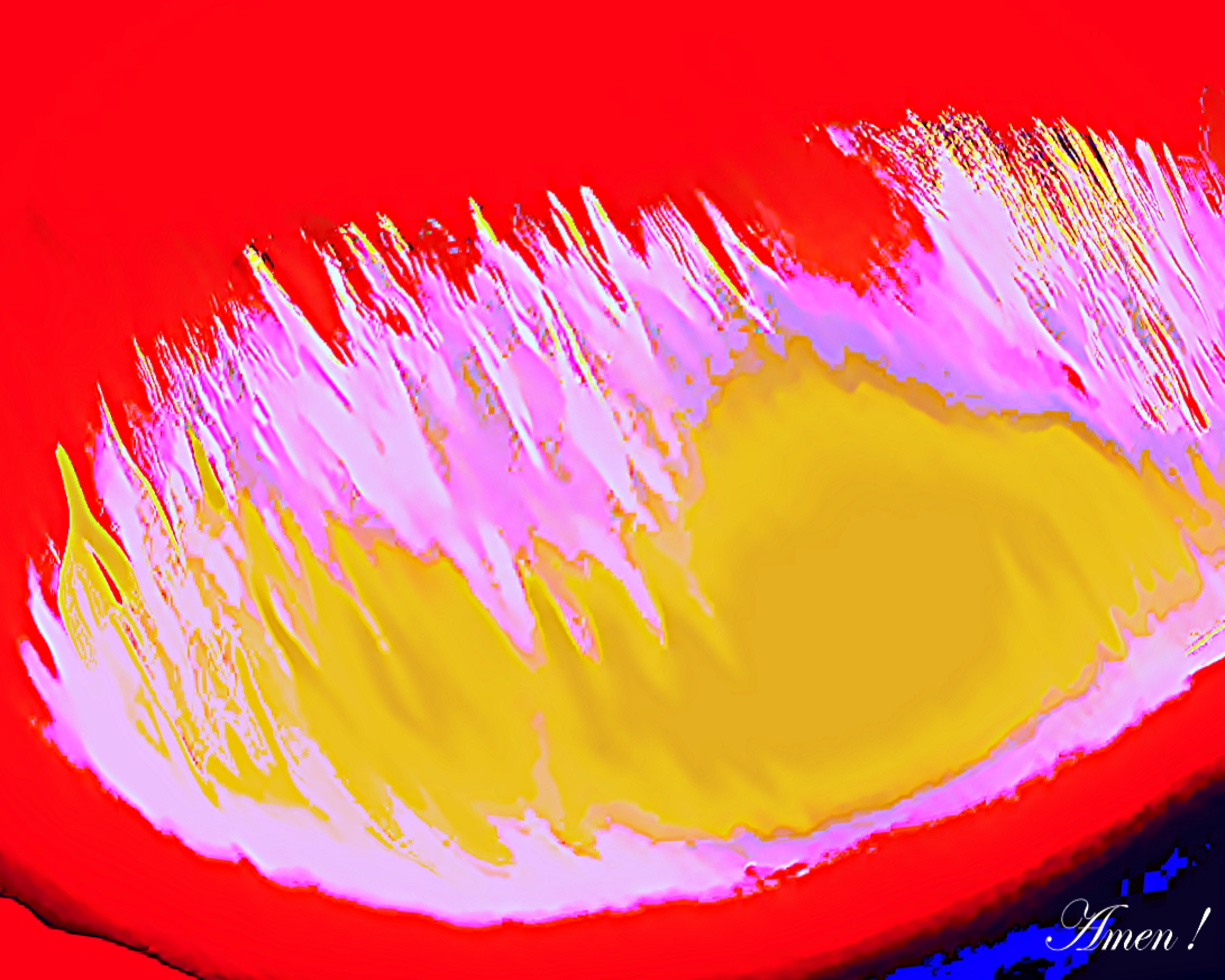 Bold Abstract Wall Art 'Amen!' - Digital Download Print (Red & Yellow)